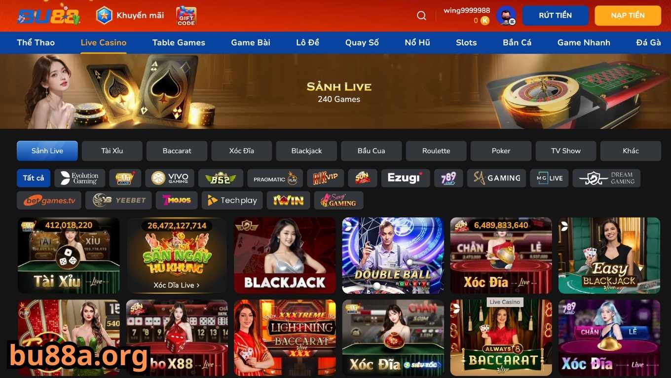Các bước tham gia live casino BU88