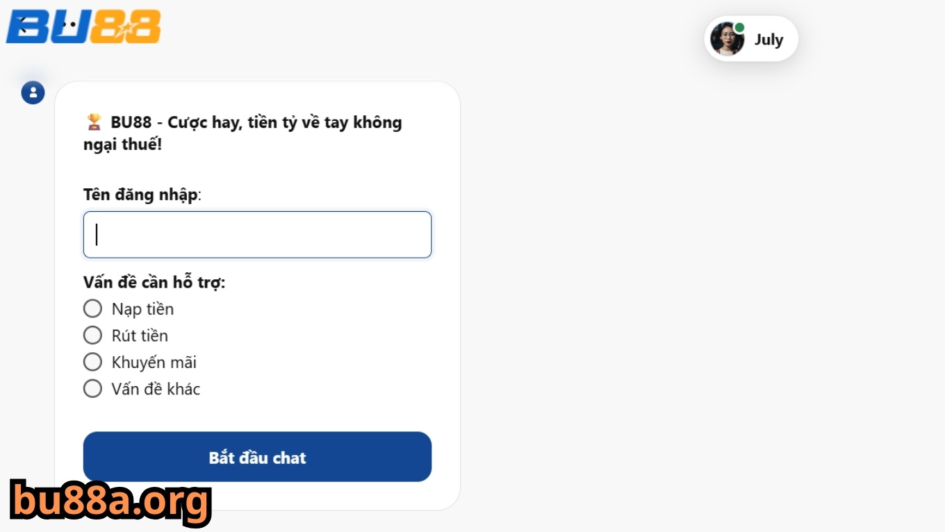 Liên hệ BU88 qua fanpage FB