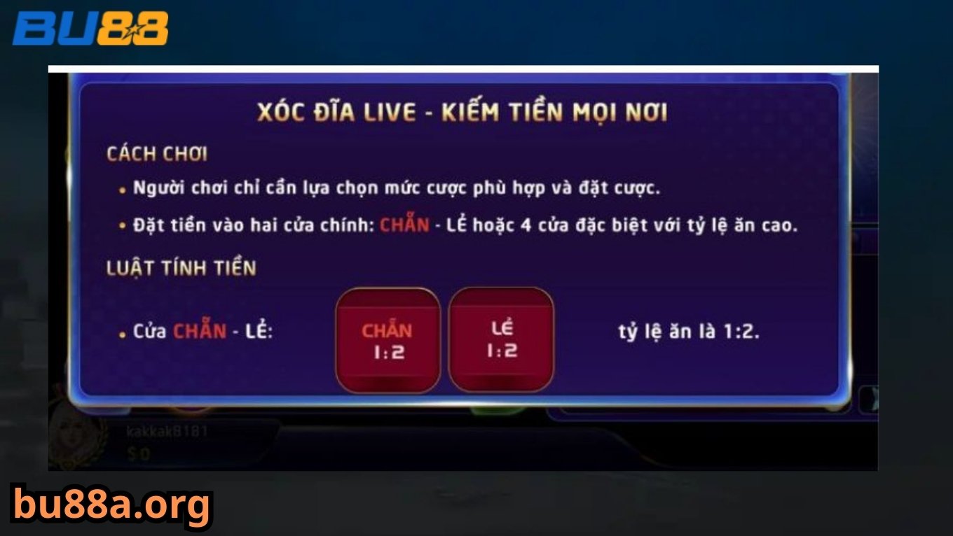 Luật chơi xóc đĩa BU88 chi tiết