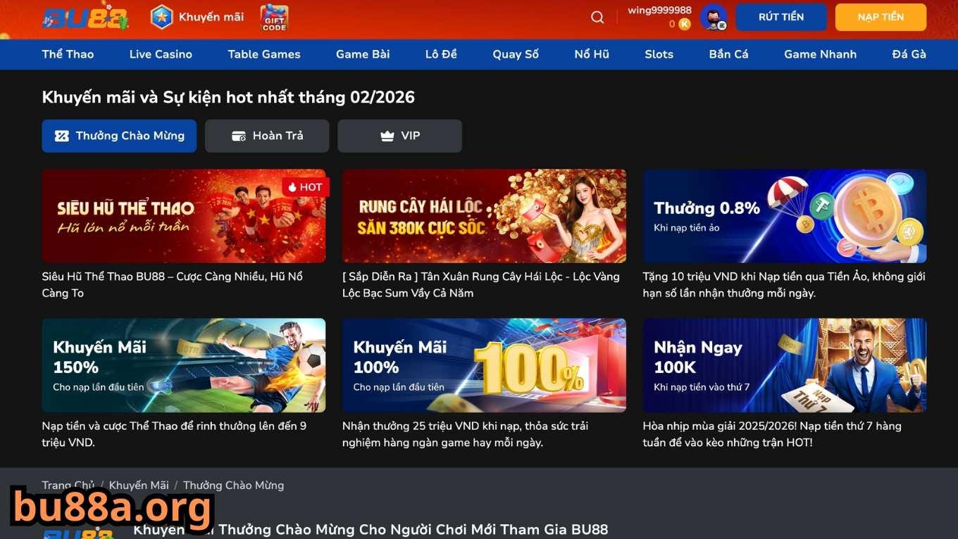Tổng hợp khuyến mãi BU88 2026